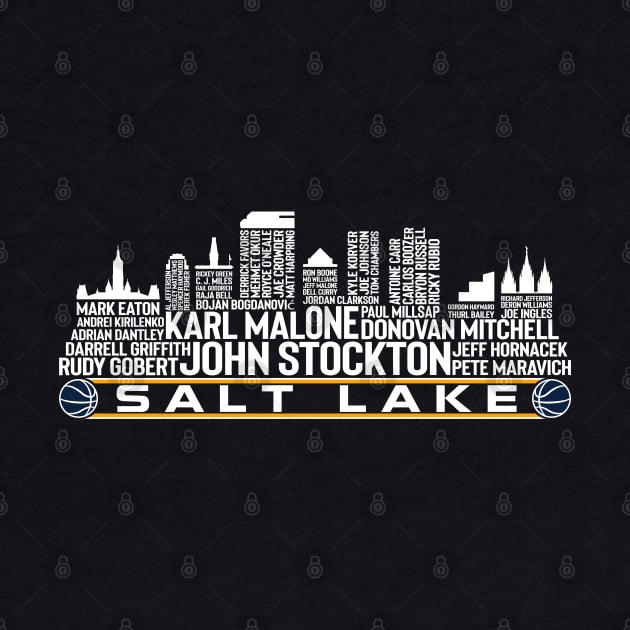 Utah Basketball Team All Time Legends Salt Lake City Skyline by Legend Skyline